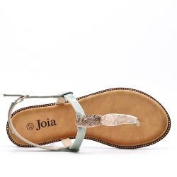 Flat sandals in faux leather for women