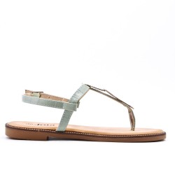 Flat sandals in faux leather for women