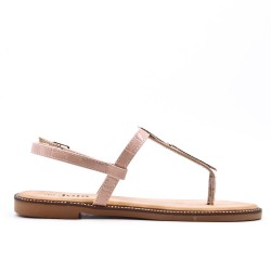 Flat sandals in faux leather for women