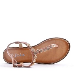 Flat sandals in leather for women