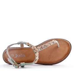 Flat sandals in leather for women