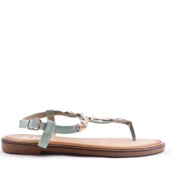 Flat sandals in faux leather for women