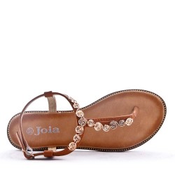 Flat sandals in leather for women