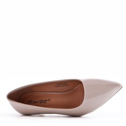 Talla grande 38-42 Salones de piel sintética de tacón bajo para mujer