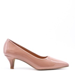 Talla grande 38-42 Salones de piel sintética de tacón bajo para mujer
