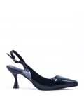 Medium heel pumps in faux leather for women