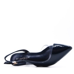 Medium heel pumps in faux leather for women