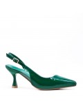 Medium heel pumps in faux leather for women