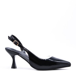 Large size 38-42 Low-heel faux leather pumps for women