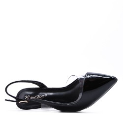 Large size 38-42 Low-heel faux leather pumps for women
