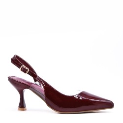Grande taille 38-42 Escarpins à talon en simili cuir pour femme