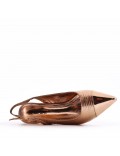 Medium heel pumps in faux leather for women