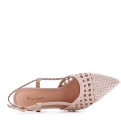 Mix-materials heeled sandal 