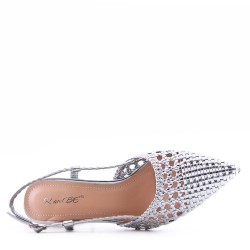 Mix-materials heeled sandal 