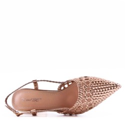 Mix-materials heeled sandal 