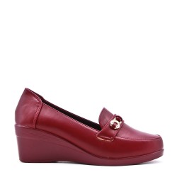Wedge shoe faux leather for women