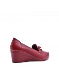 Wedge shoe faux leather for women