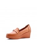 Wedge shoe faux leather for women