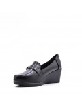 Wedge shoe faux leather for women