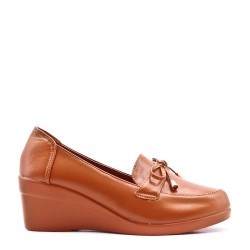 Wedge shoe faux leather for women