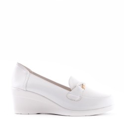 Wedge shoe faux leather for women