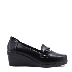 Wedge shoe faux leather for women