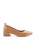 Medium heel pumps in faux leather for women