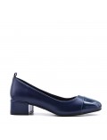 Medium heel pumps in faux leather for women