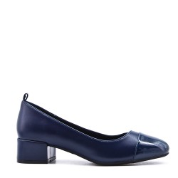 Medium heel pumps in faux leather for women