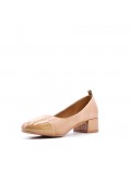 Medium heel pumps in faux leather for women