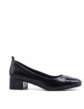 Medium heel pumps in faux leather for women