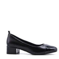 Medium heel pumps in faux leather for women