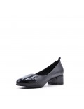 Medium heel pumps in faux leather for women