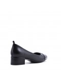 Medium heel pumps in faux leather for women