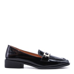 Medium heel pumps in faux leather for women