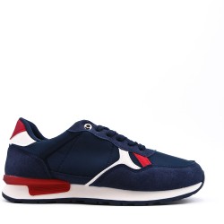 Mix-material sneakers with laces