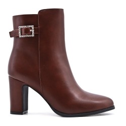 Faux leather ankle boot