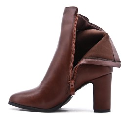 Faux leather ankle boot