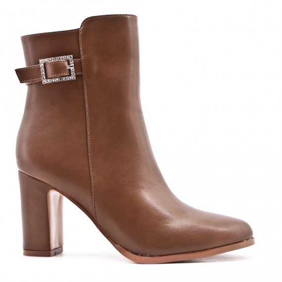 Faux leather ankle boot