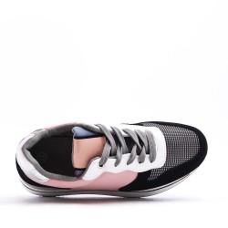 Basket mix matière à lacet pour femme
