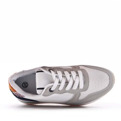 Basket mix matière à lacet pour femme