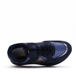 Basket mix matière à lacet pour femme