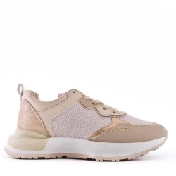 Basket mix matière à lacet pour femme