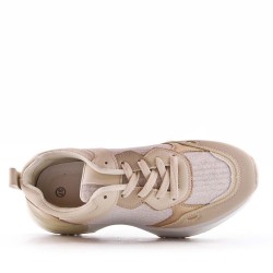 Basket mix matière à lacet pour femme