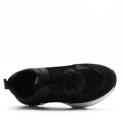 Basket mix matière à lacet pour femme