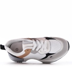 Basket mix matière à lacet pour femme