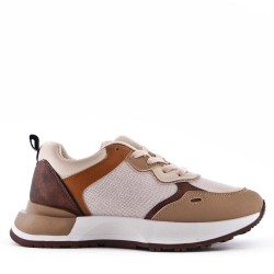 Basket mix matière à lacet pour femme