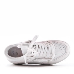 Basket mix matière à lacet pour femme