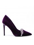 Leatherette pump with heels