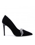 Leatherette pump with heels